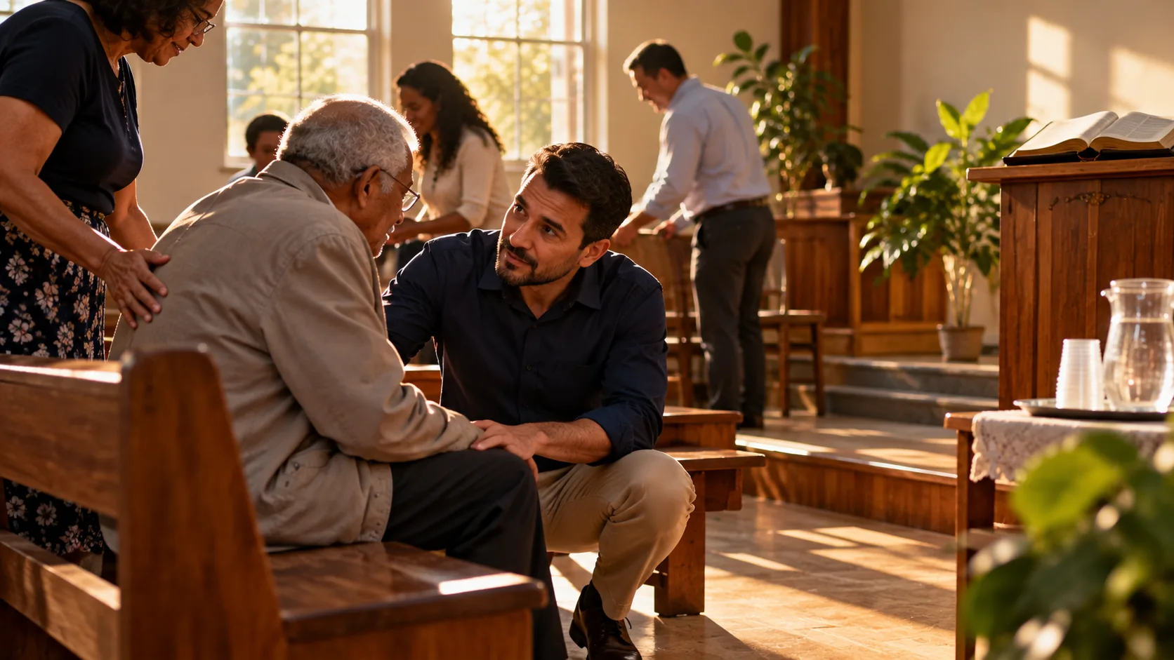 Imagem de cuidado pastoral na comunidade
