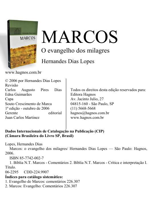 Comentário Expositivo: Marcos